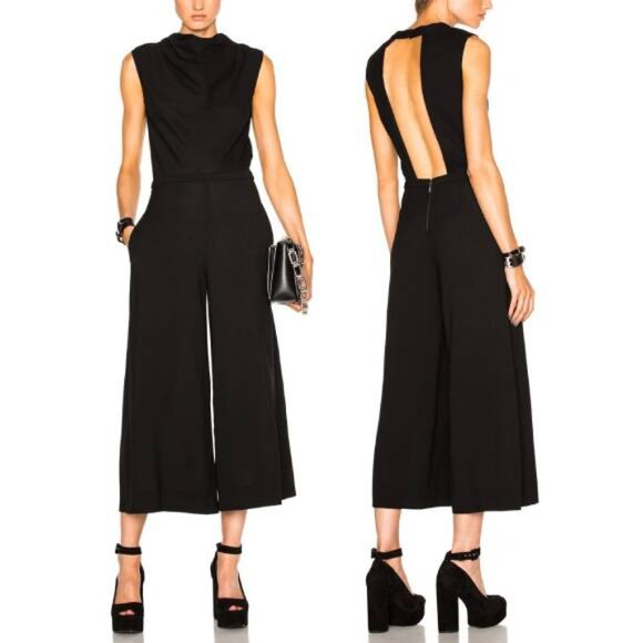Maison Martin Margiela Pants - Maison Margiela S/S 2016 Black Wool Crepe Cowl-Neck Cut-Out-Back Sleeveless Jump